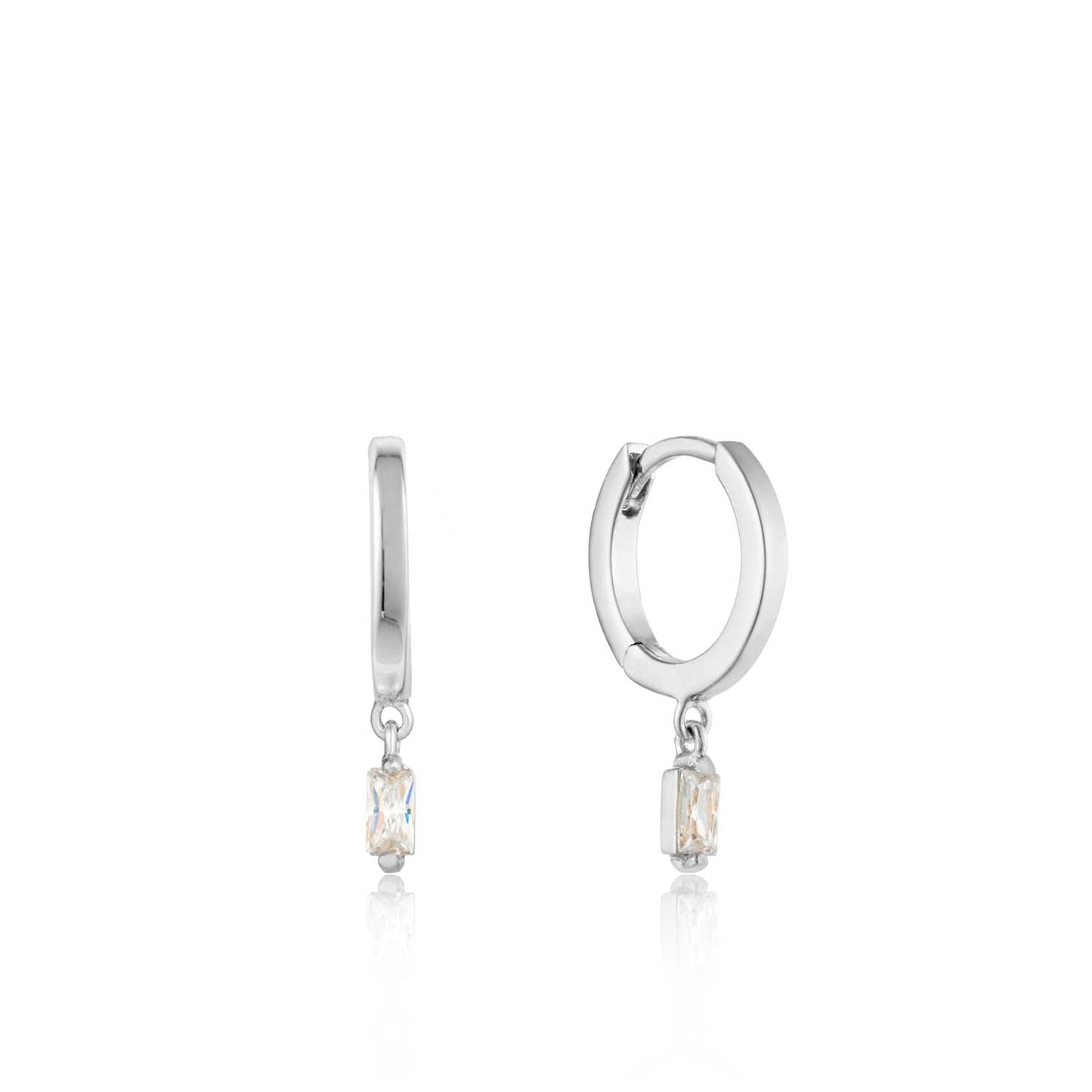 Ania Haie Glow Huggie Hoops - Silver