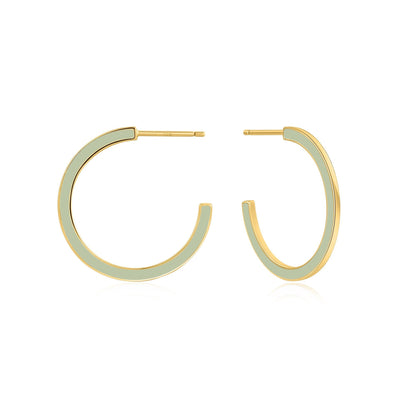 Ania Haie Sage Enamel Gold Hoop Earrings