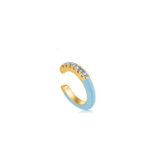 Ania Haie Powder Blue Enamel Gold Ear Cuff