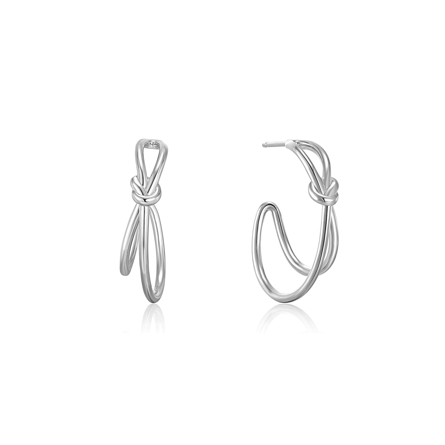 Ania Haie Silver Knot Stud Hoop Earrings