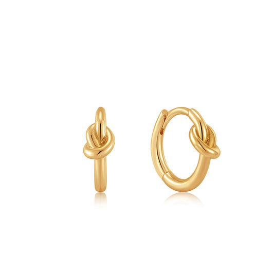 Ania Haie Gold Knot Huggie Hoop Earrings