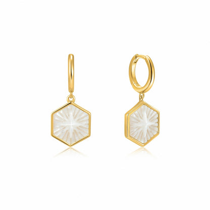 Ania Haie Compass Emblem Gold Huggie Hoop Earrings