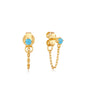 Ania Haie Turquoise Chain Drop Gold Stud Earrings