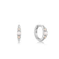 Ania Haie Silver Mother of Pearl and Kyoto Opal Huggie Hoop Earrings