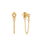 Ania Haie Gold Mother of Pearl and Kyoto Opal Chain Drop Stud Earrings