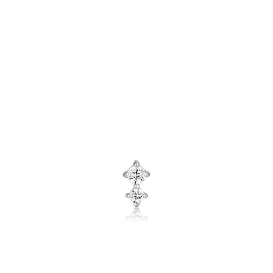 Ania Haie Silver Double Sparkle Barbell Single Earring