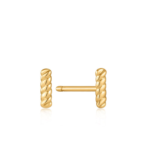 Ania Haie Gold Rope Bar Stud Earrings