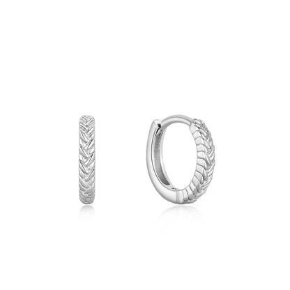 Ania Haie Silver Rope Huggie Hoop Earrings