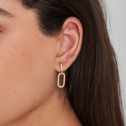 Ania Haie Gold Rope Oval Drop Earrings