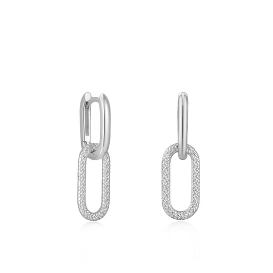 Ania Haie Silver Rope Oval Drop Earrings