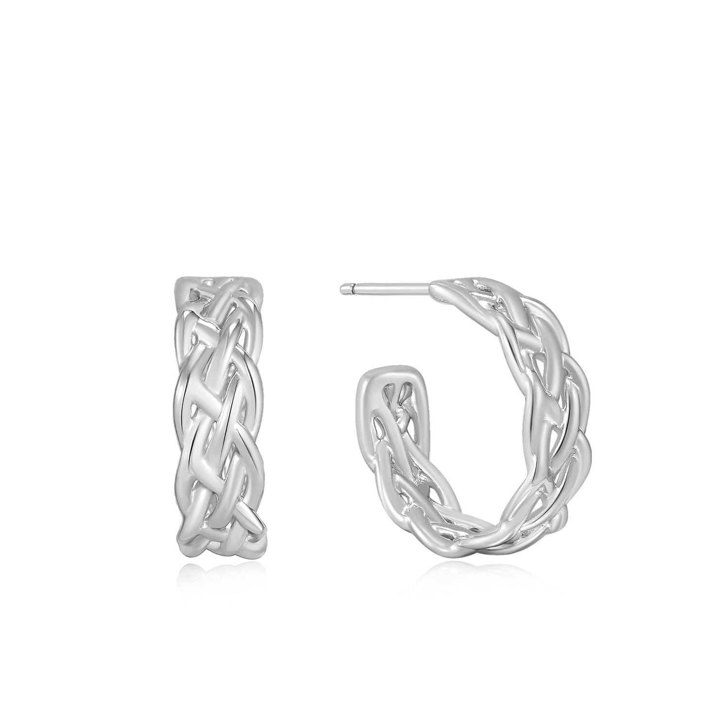 Ania Haie Silver Rope Chunky Hoop Earrings