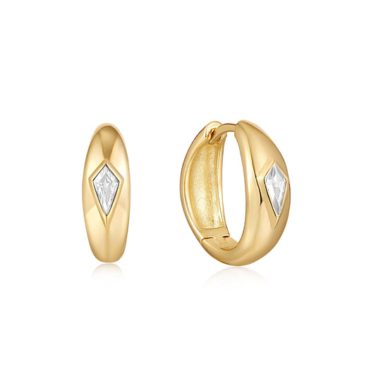 Ania Haie Gold Sparkle Dome Hoop Earrings