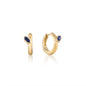 Ania Haie Gold Lapis Emblem Huggie Hoop Earrings