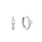 Ania Haie Silver Pearl Cabochon Huggie Hoop Earrings