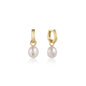 Ania Haie Gold Pearl Drop Sparkle Huggie Hoop Earrings