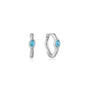 Ania Haie Silver Turquoise Wave Huggie Hoop Earrings