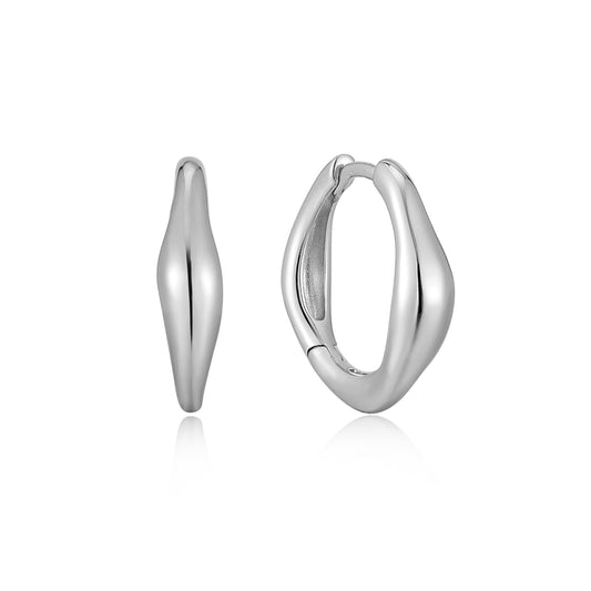 Ania Haie Silver Wave Huggie Hoop Earrings