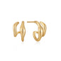 Ania Haie Gold Wave Double Hoop Stud Earrings