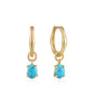 Ania Haie Gold Turquoise Drop Wave Huggie Hoop Earrings