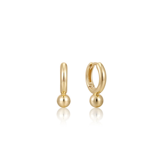 Ania Haie Gold Orb Drop Huggie Hoop Earrings