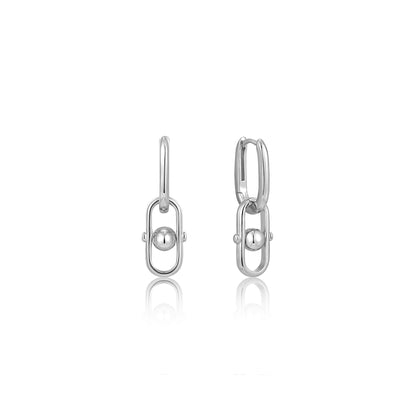 Ania Haie Silver Orb Link Drop Earrings