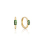 Ania Haie 14kt Gold Tourmaline Emblem Huggie Hoop Earrings