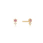 Ania Haie 14kt Gold White and Pink Sapphire Stud Earrings