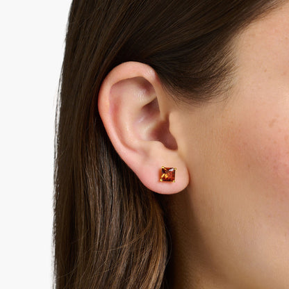 THOMAS SABO Ear studs orange stone gold