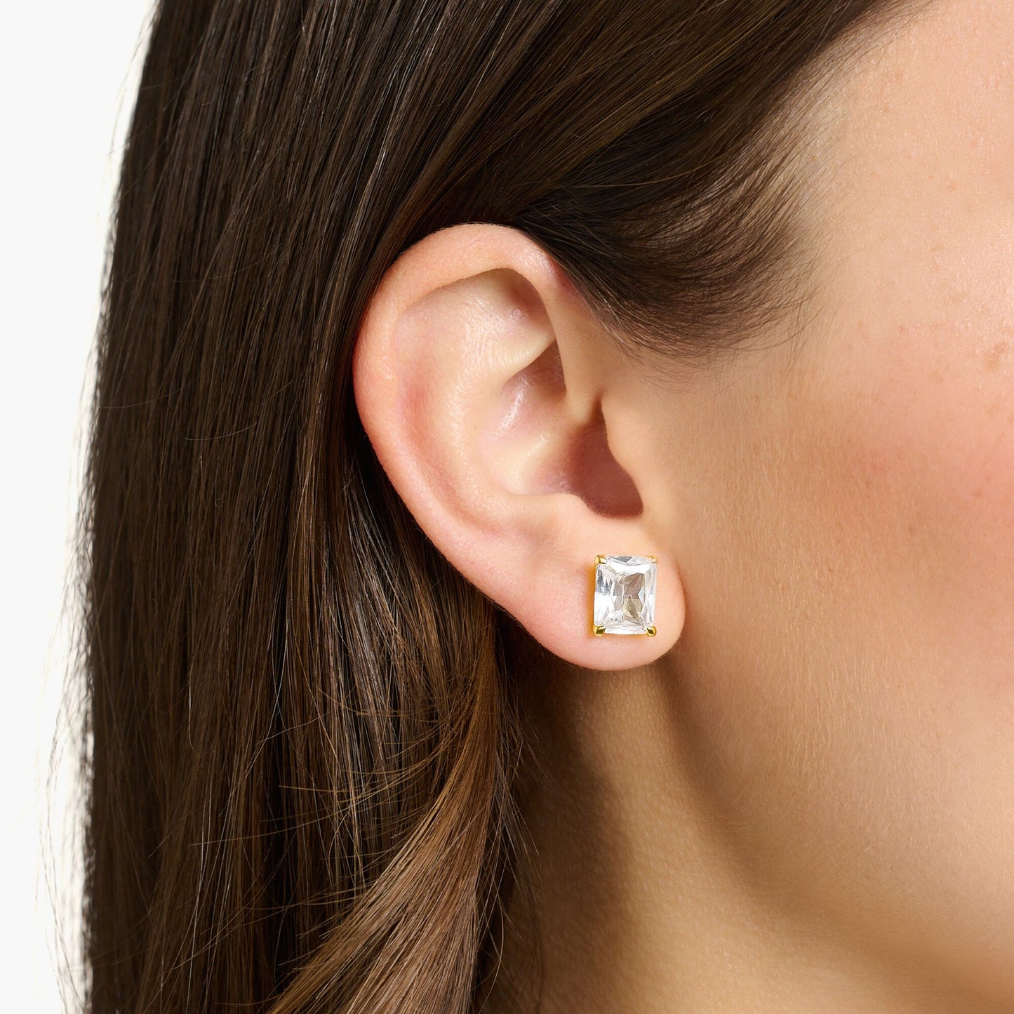 THOMAS SABO Ear studs white stone gold