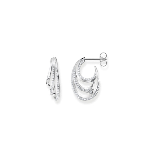 Thomas Sabo Earrings wave with white stones