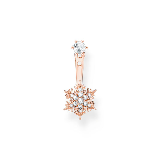 THOMAS SABO Single ear stud snowflake with white stones rose gold