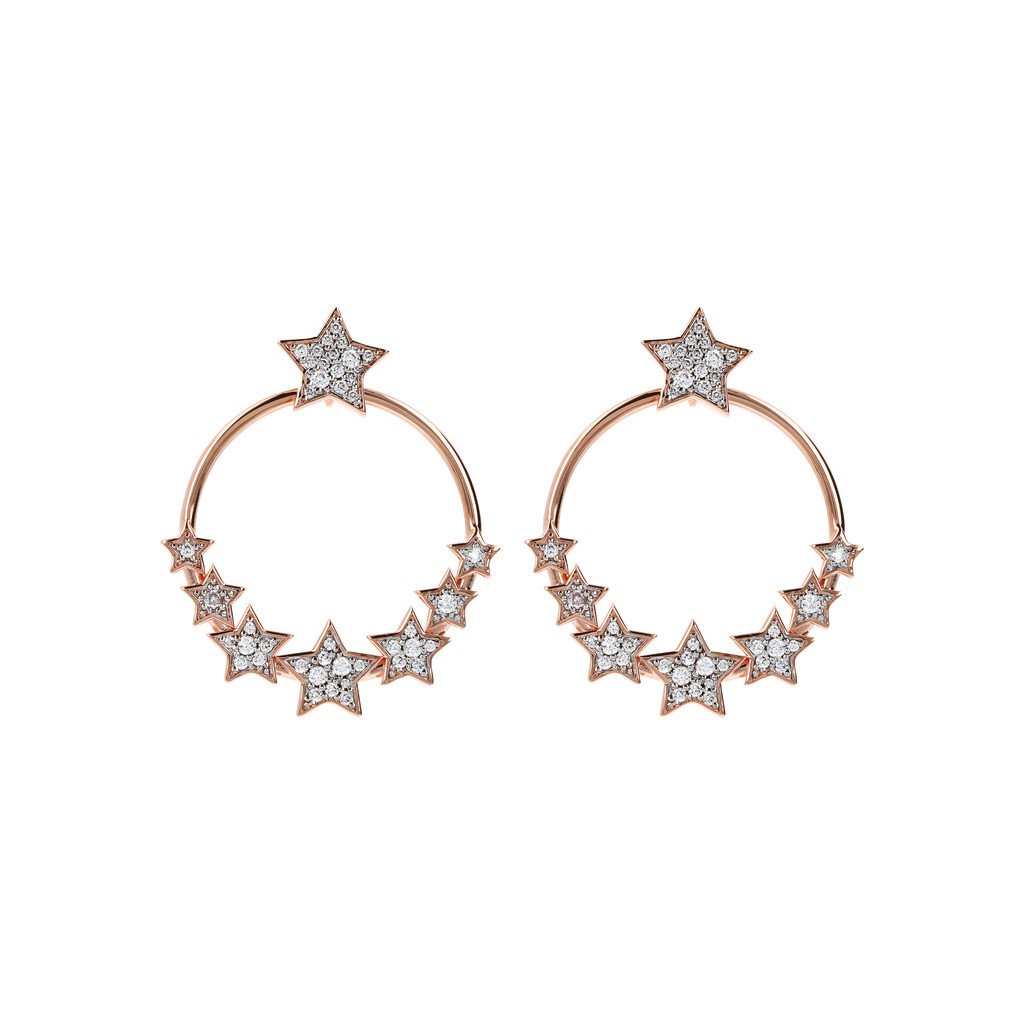 Bronzallure Hoop Earrings Stars