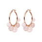 Bronzallure Natural Stone Beaded Hoop Earrings