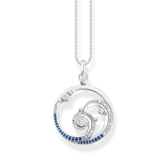 Thomas Sabo Necklace wave with blue stones