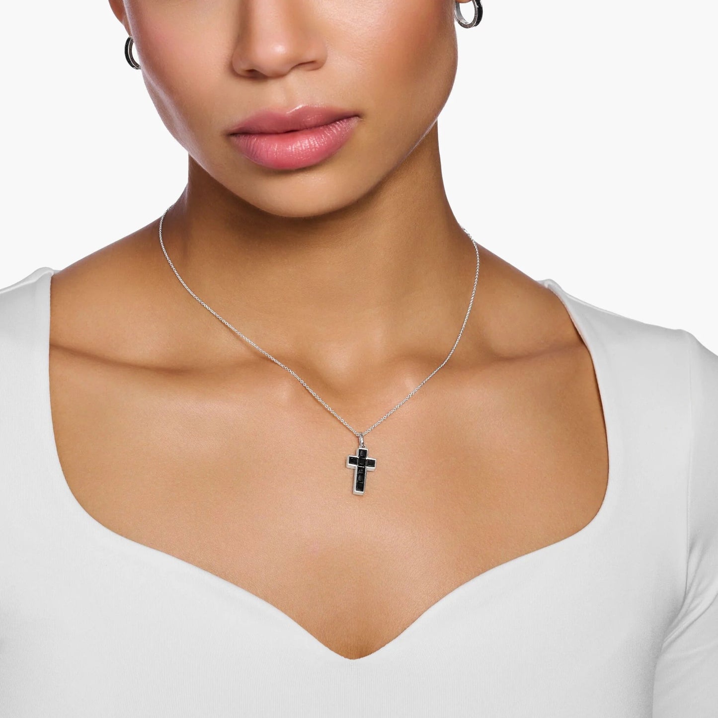 THOMAS SABO Heritage Black Cross Necklace