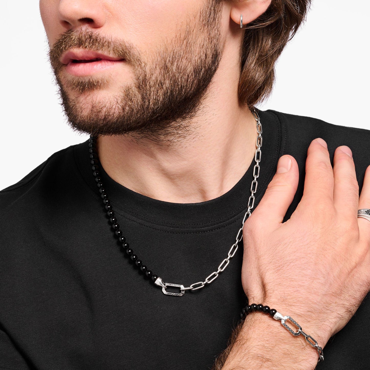 THOMAS SABO Rebel Onyx Bead Necklace