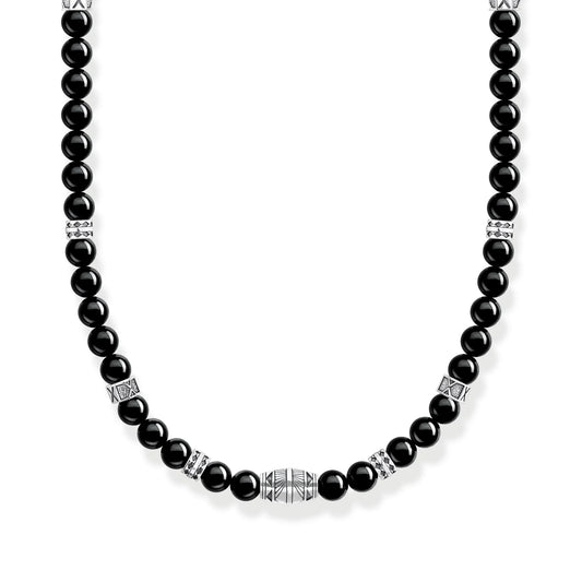 THOMAS SABO Tiger's Eye Black Bead Necklace