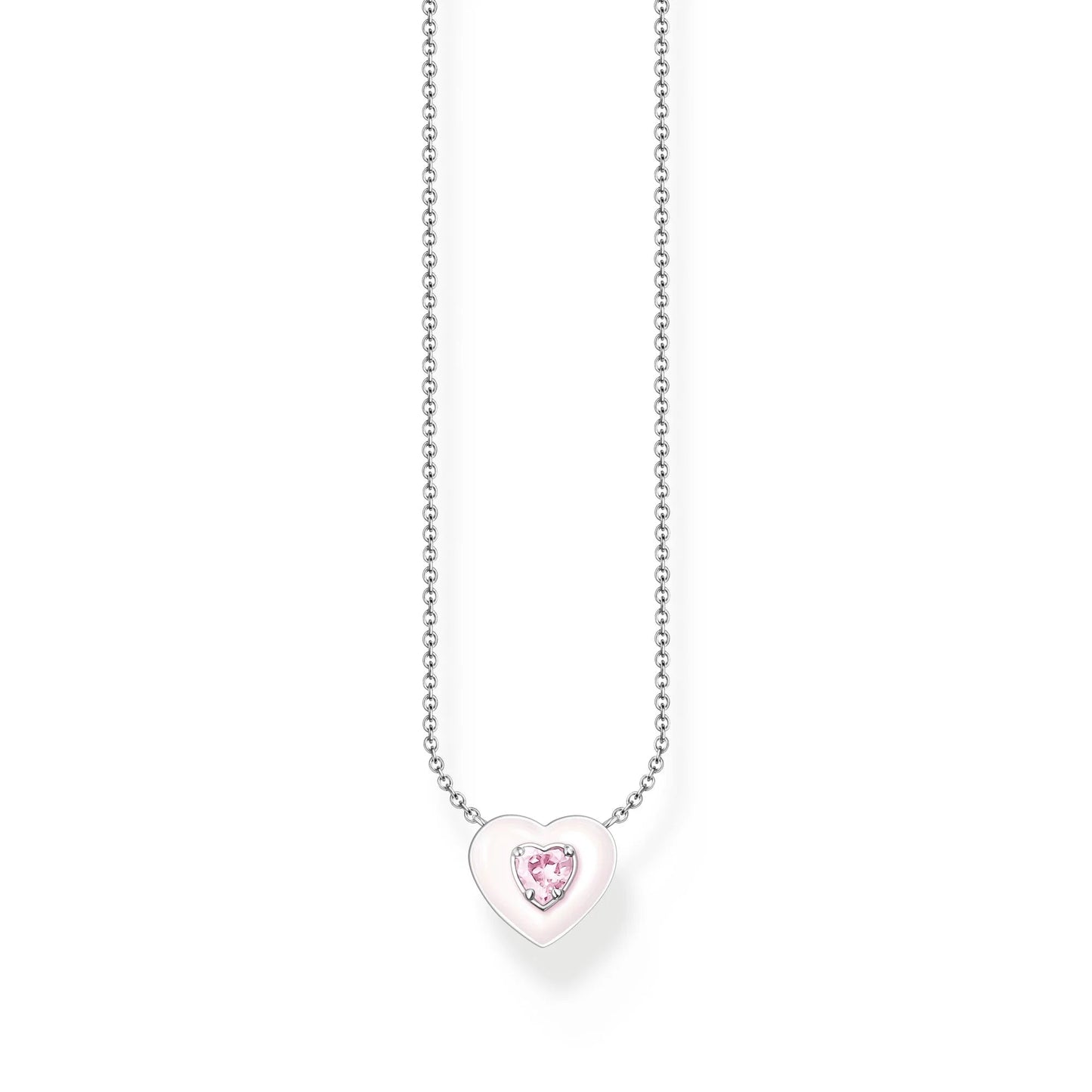 THOMAS SABO Pink Stone Heart Necklace