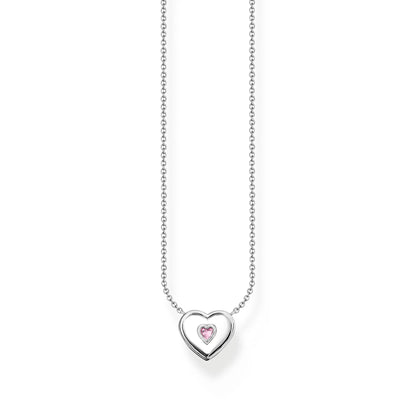 THOMAS SABO Pink Stone Heart Necklace