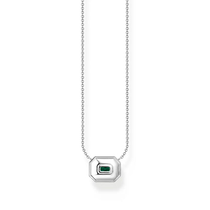 THOMAS SABO Octagon Green Stone Necklace