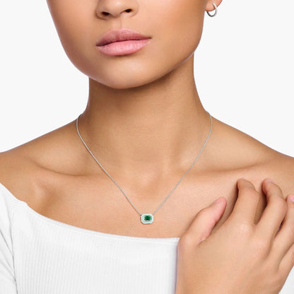 THOMAS SABO Octagon Green Stone Necklace