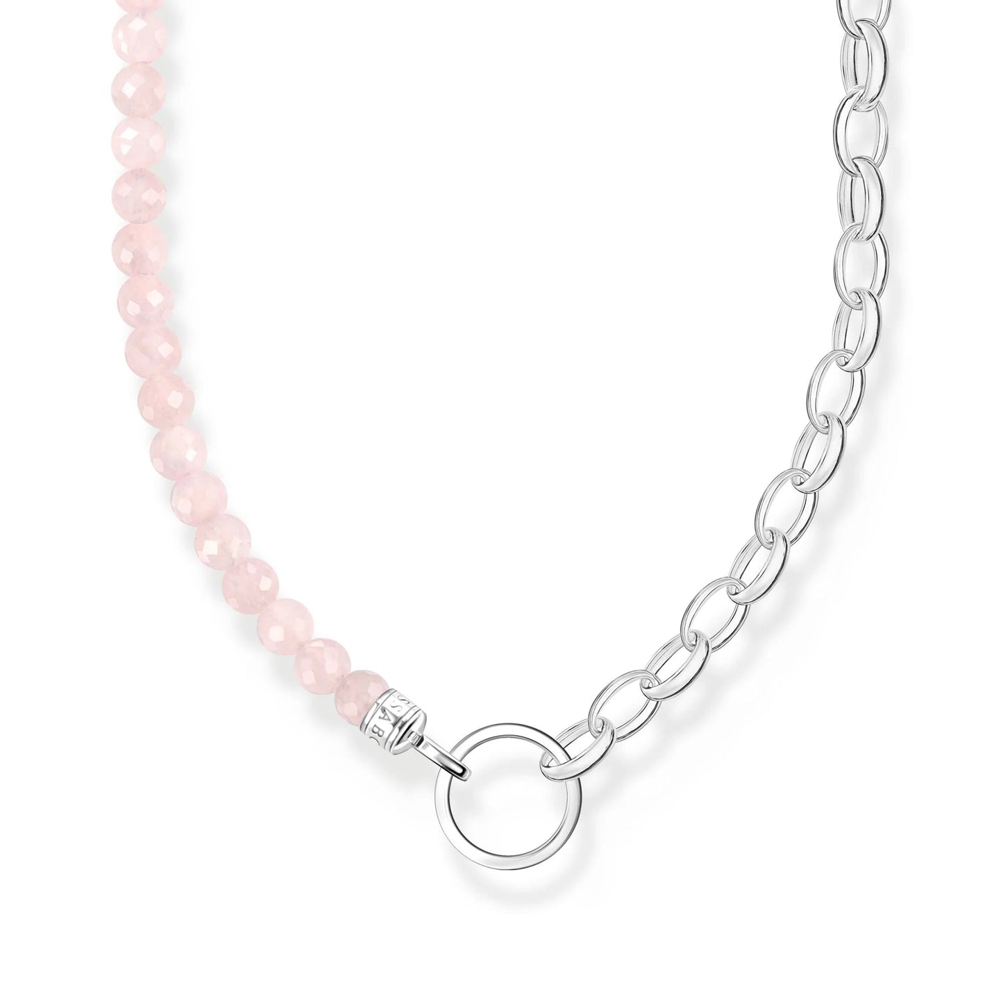 THOMAS SABO Chain Rose Quartz Bead Necklace