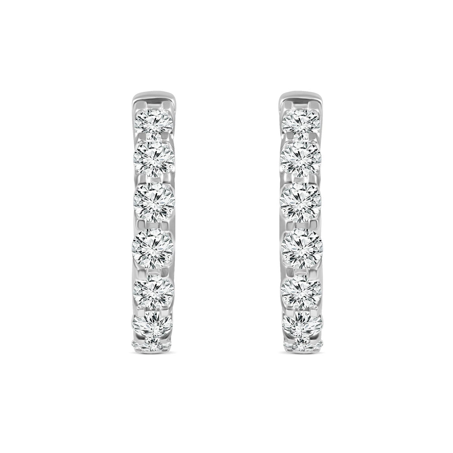 1.50ct Lab Grown Diamond Hoop Earrings in 18K White Gold