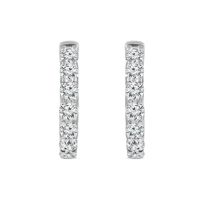 1.50ct Lab Grown Diamond Hoop Earrings in 18K White Gold