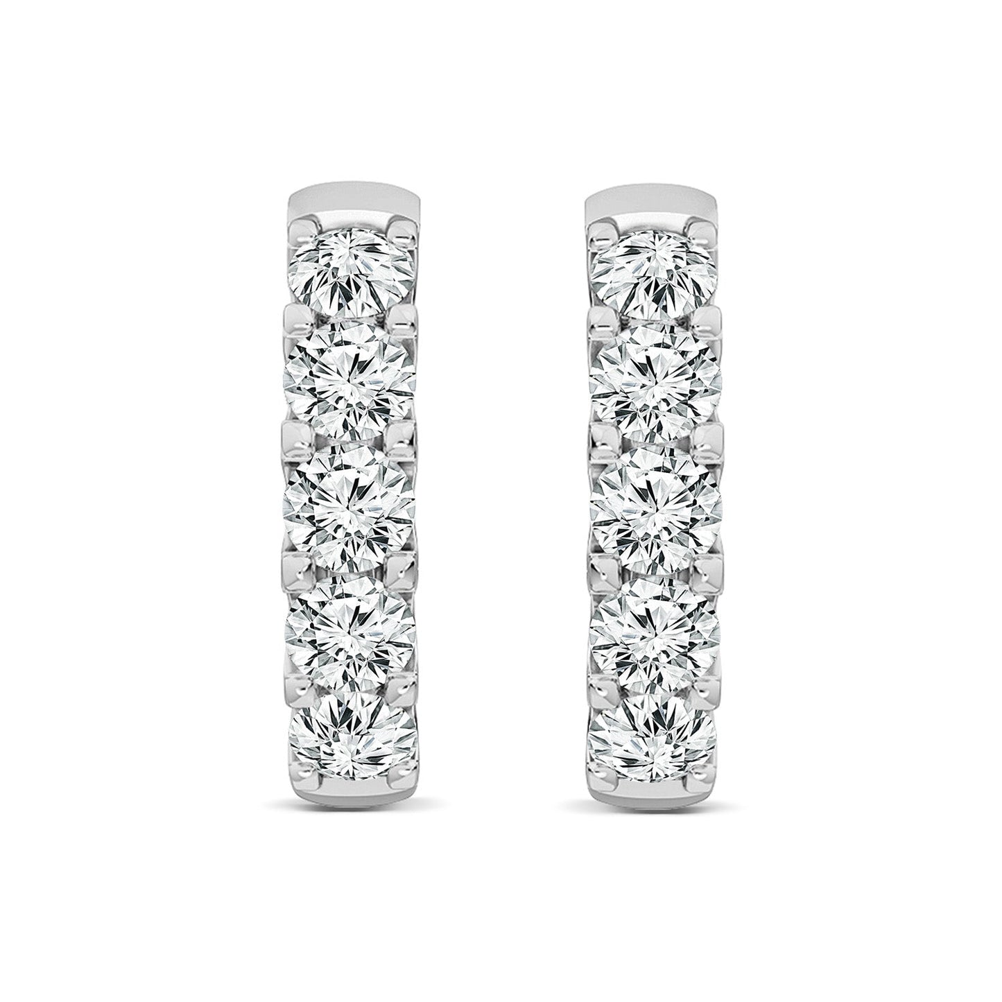 1.00ct Lab Grown Diamond Hoop Earrings in 18K White Gold