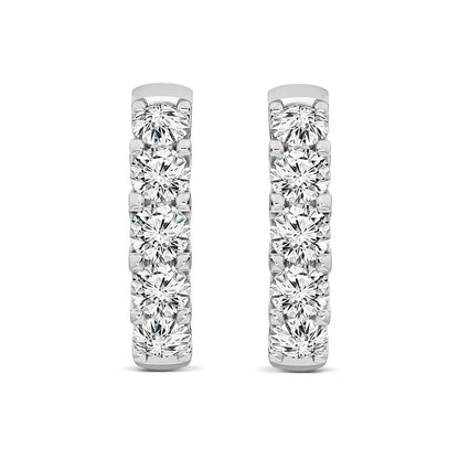 1.00ct Lab Grown Diamond Hoop Earrings in 18K White Gold