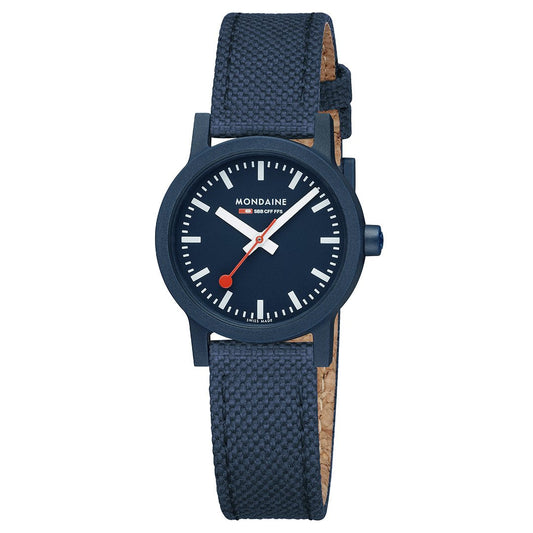 Mondaine Official Swiss Railways Essence Deep Ocean Blue Sustainable Watch 32mm