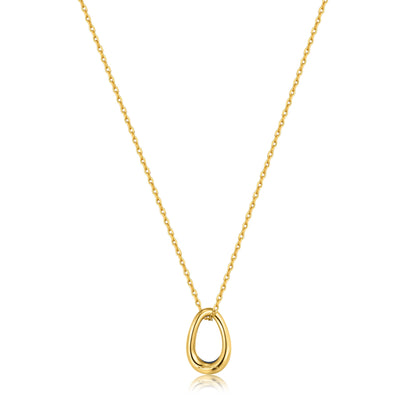 Ania Haie Navy Blue Enamel Gold Twisted Pendant Necklace