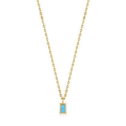 Ania Haie Turquoise Drop Pendant Gold Necklace