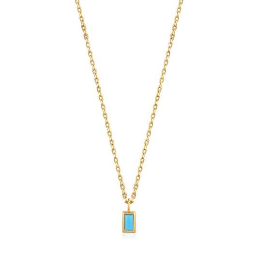 Ania Haie Turquoise Drop Pendant Gold Necklace